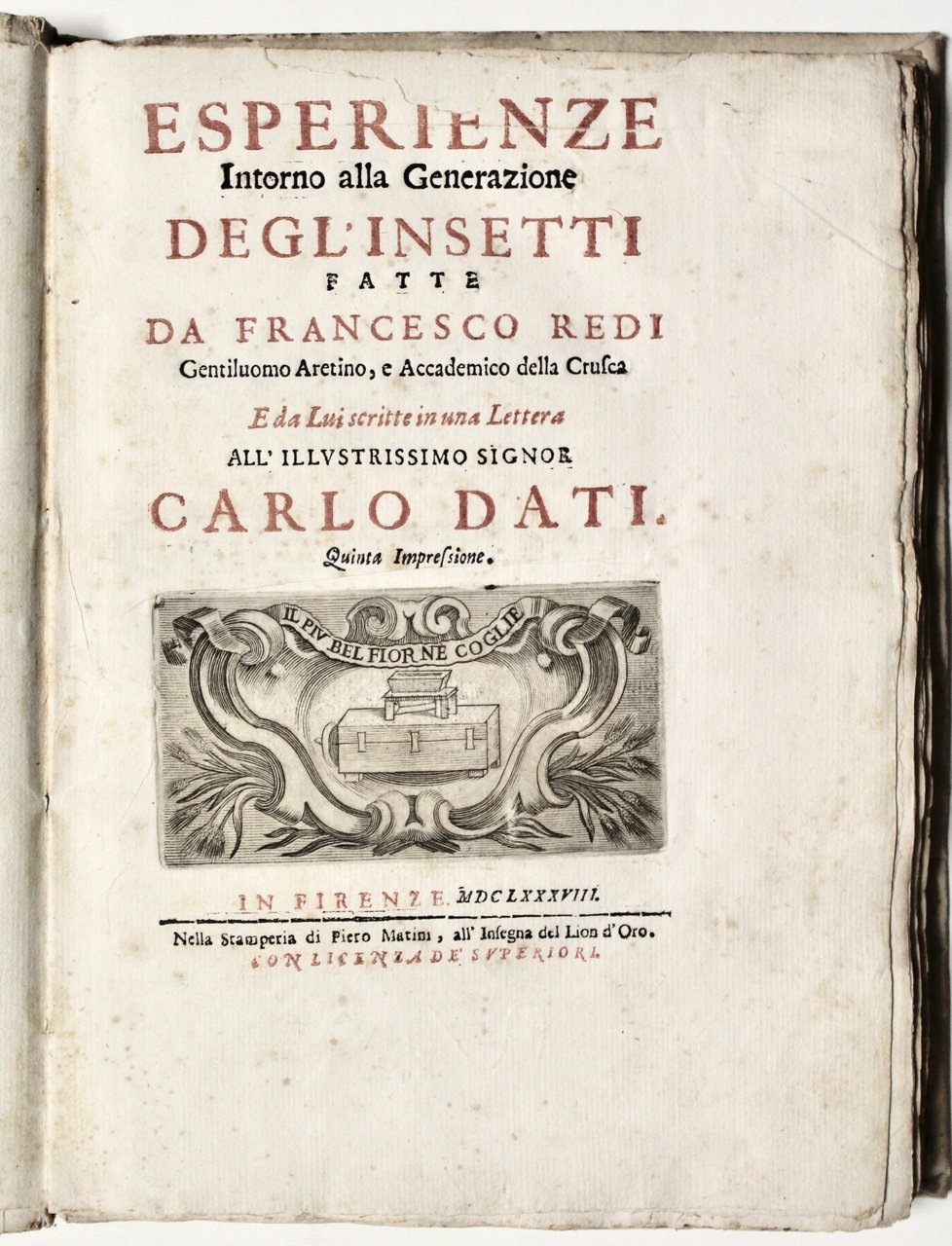 Esperienze intorno alla generazione degli insetti…da Lui scritte in una …
