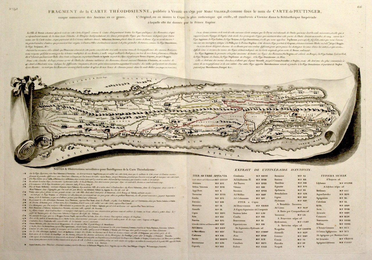 Fragment de la carte théodosienne, publiée à Venise en 1591 …