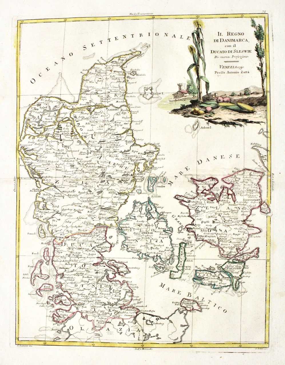 Il regno di Danimarca con il Ducato di Sleswik