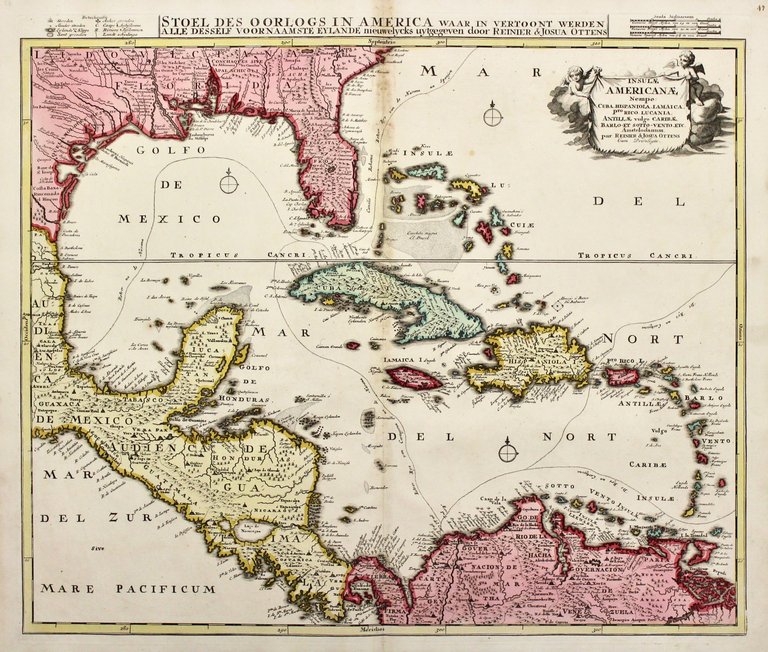 Insulae Americanae nempe: Cuba, Hispaniola, Iamaica, Pto Rico, Lucania, Antillae, …