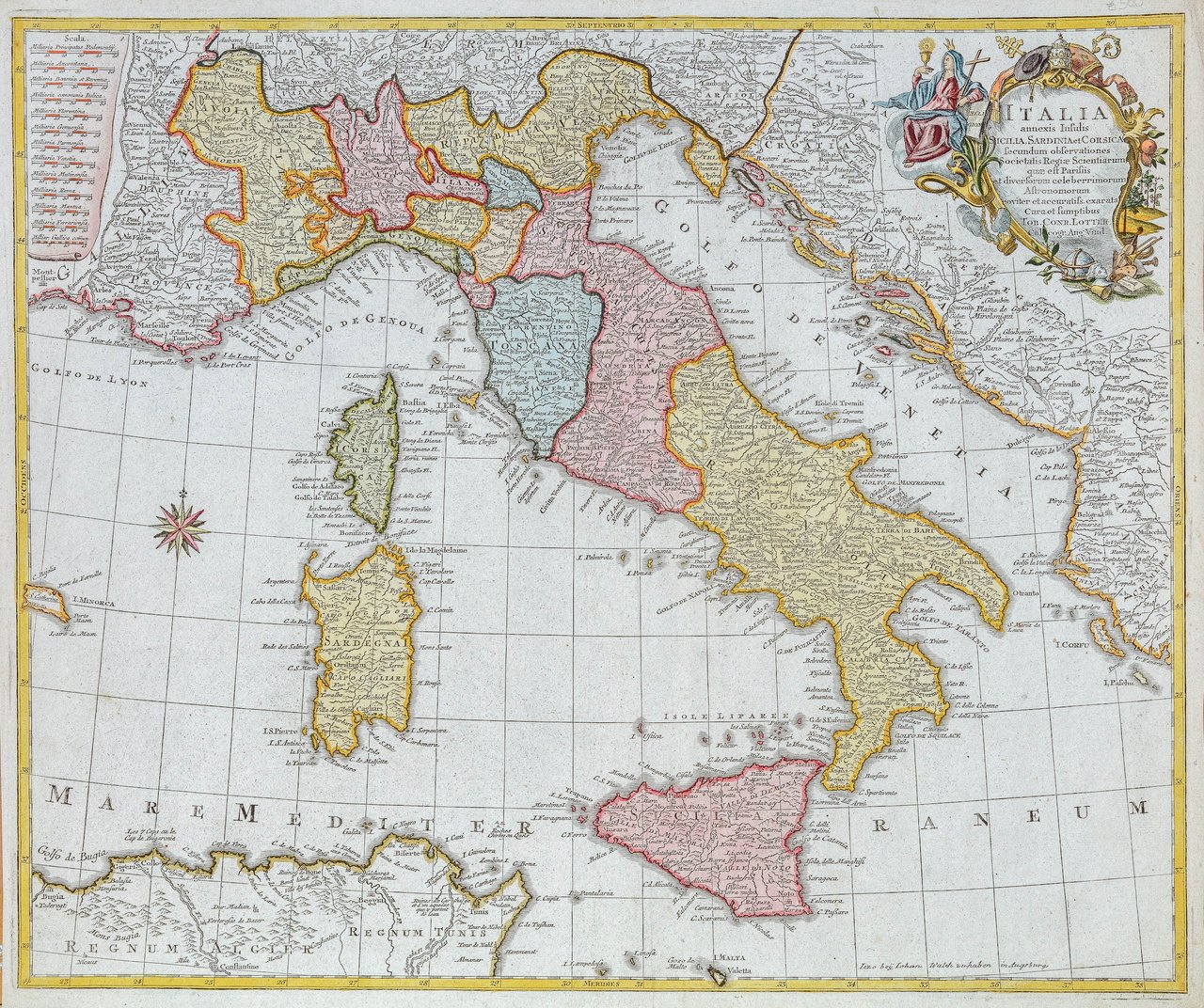 Italia annexis insulis Sicilia, Sardinia et Corsica secundum observationes Societatis …