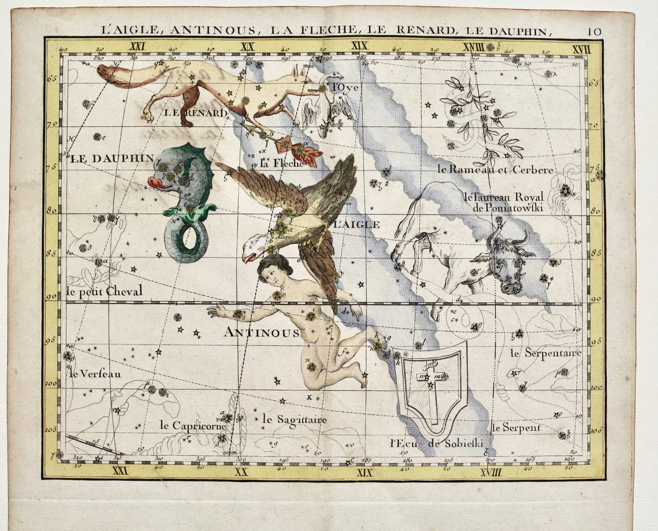 L'Aigle, Antinous, La Fleche, Le Renard, Le Dauphin.