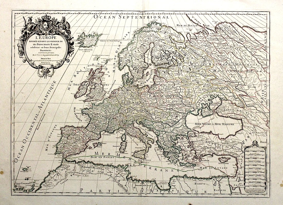 L’Europe divisée suivant ses principaux Etats.