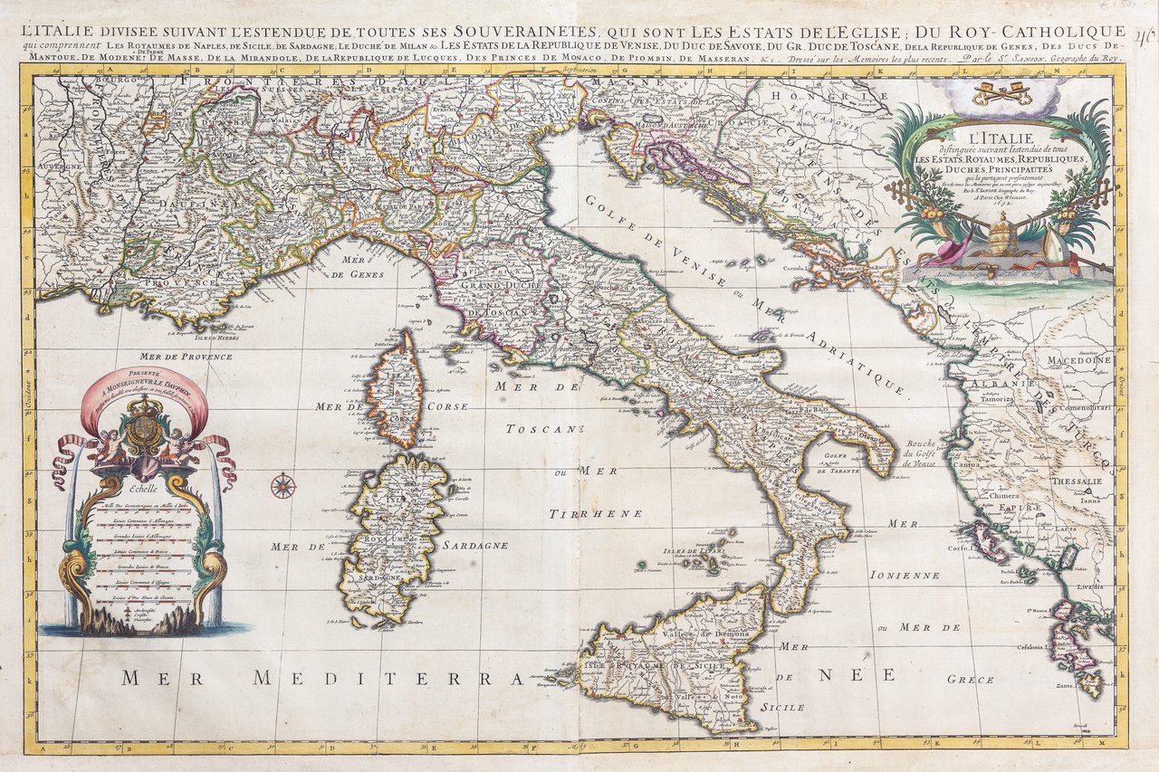 L'Italie divisee suivant l'estendue de touts les etats, royaumes, republiques, …