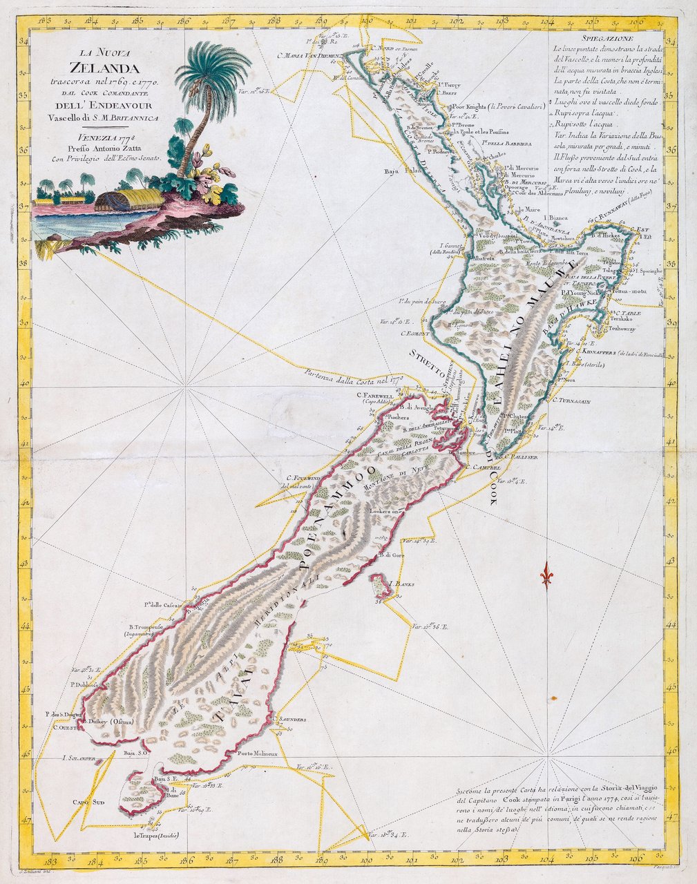 La Nuova Zelanda trascorsa nel 1769. e 1770 dal Cook …