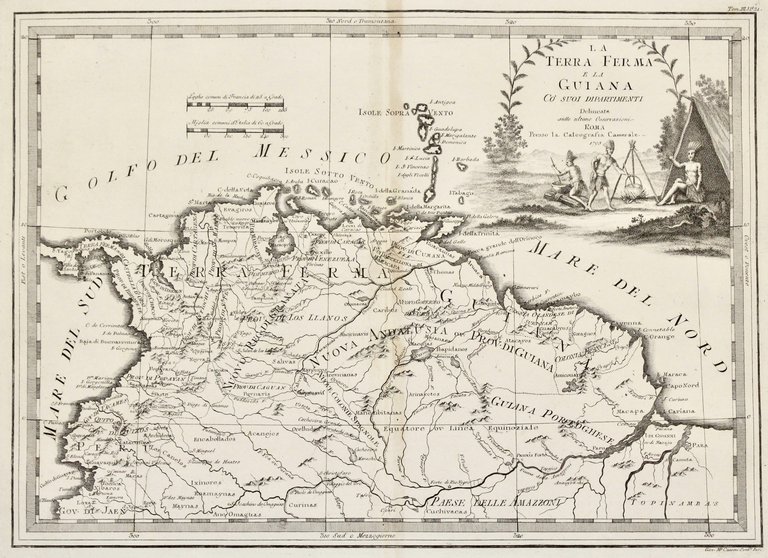 La terra ferma e la Guiana co' suoi dipartimenti delineata …