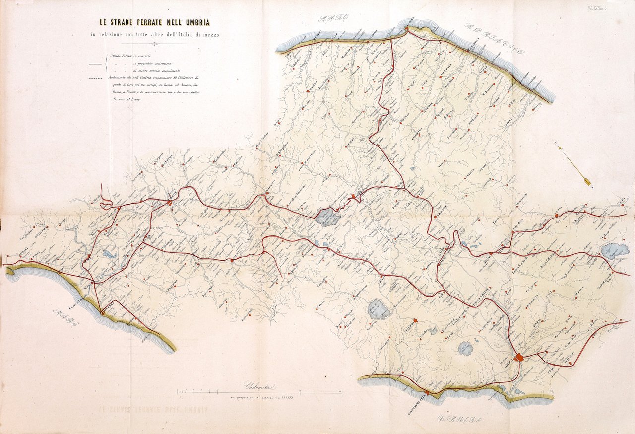 Le strade ferrate nell’Umbria in relazione con tutte altre dell’Italia …