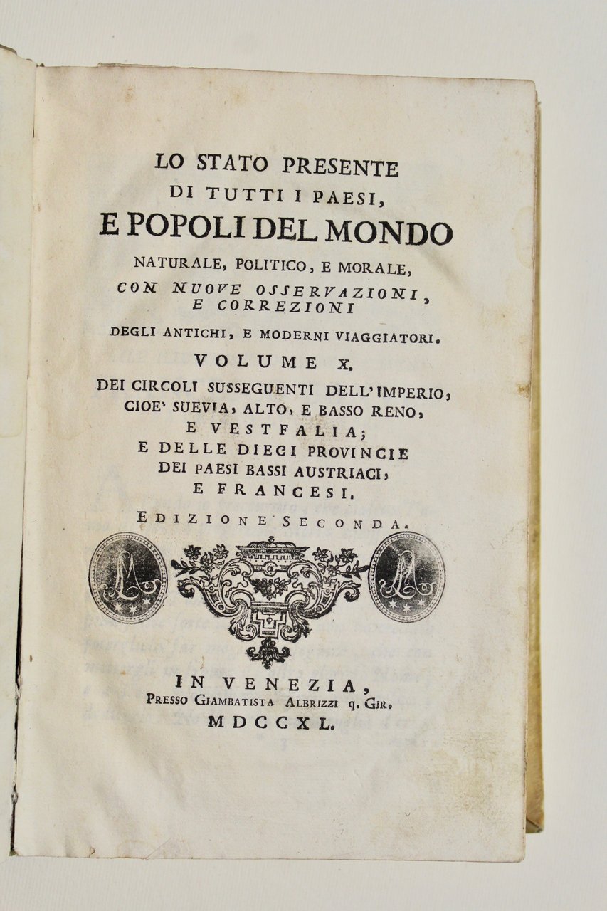 Lo Stato presente di tutti i Paesi, e Popoli del …