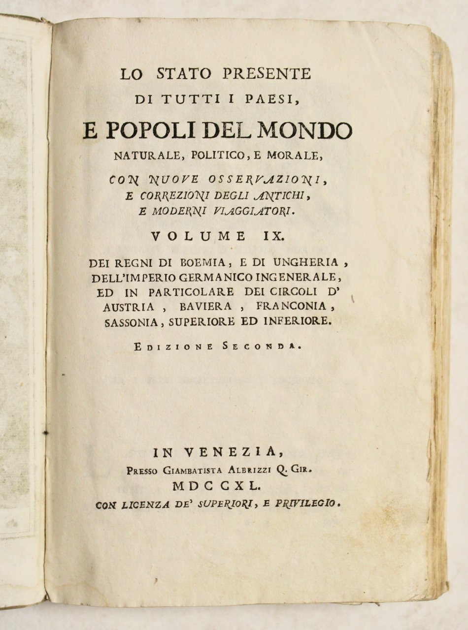 Lo stato presente di tutti i paesi e popoli del …