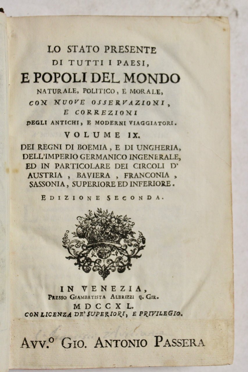 Lo stato presente di tutti i paesi e popoli del …