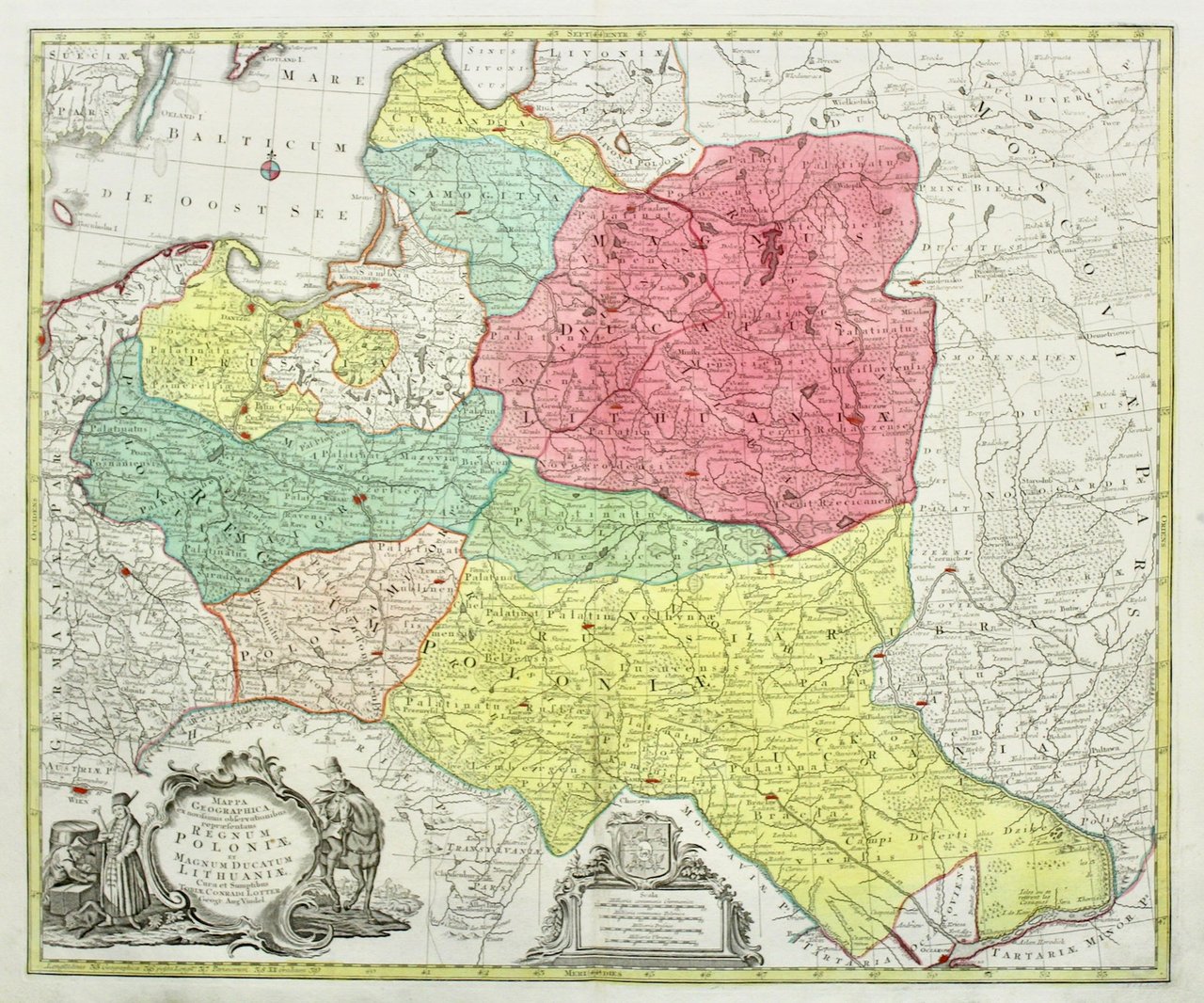 Mappa geographica ex novissimis observationibus repraesentans Regnum Poloniae et magnum …