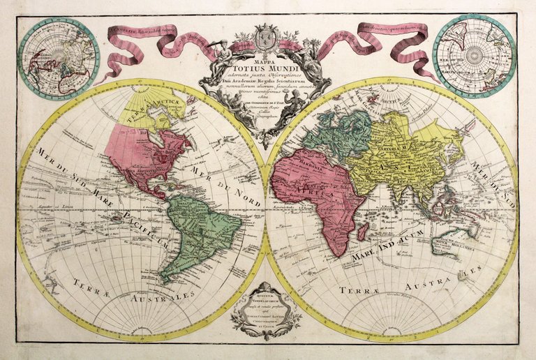 Mappa totius mundi adornata juxta observationes.