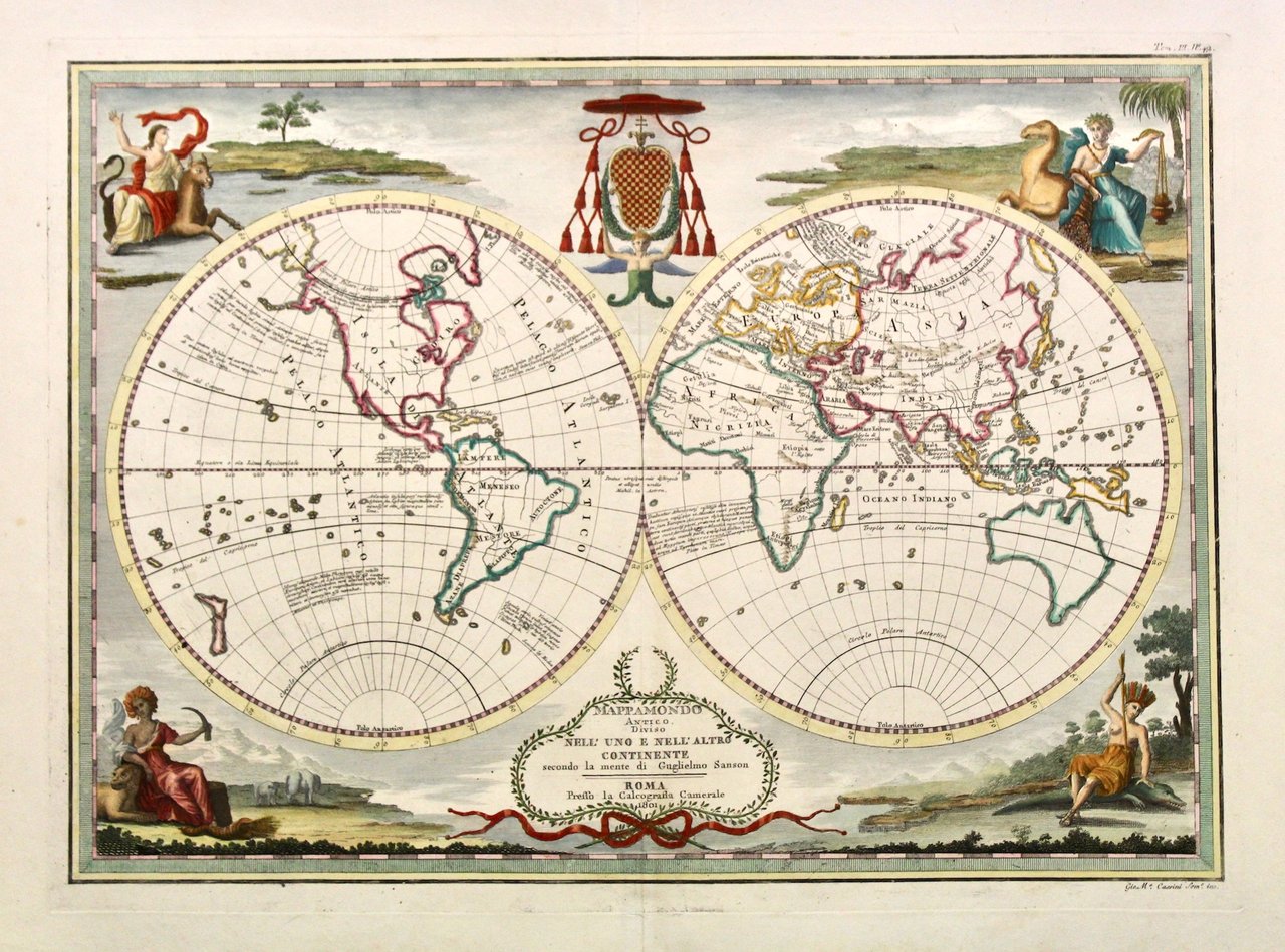 Mappamondo antico diviso nell’uno e nell’altro continente secondo la mente …