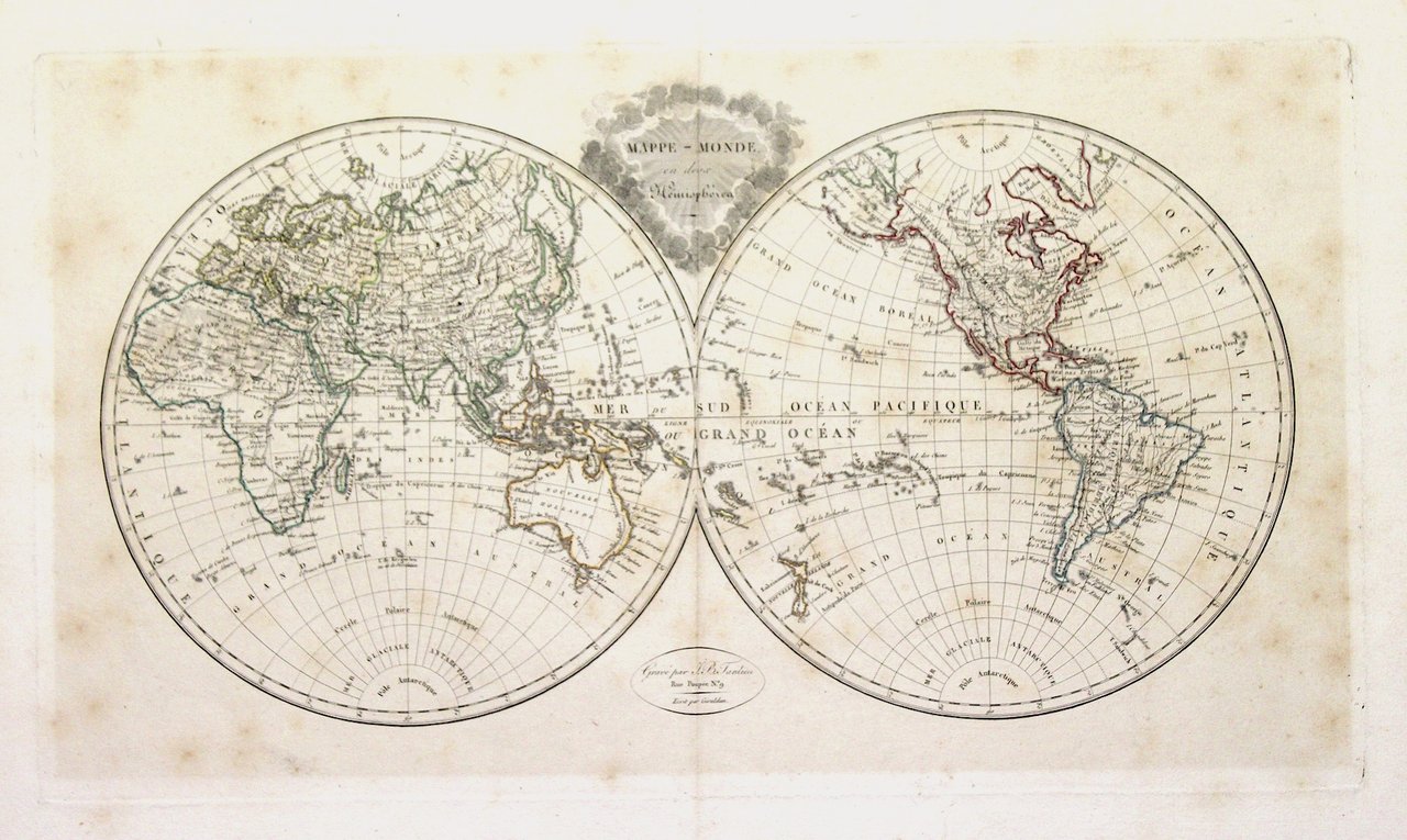 Mappe-Monde en deux hémisphères