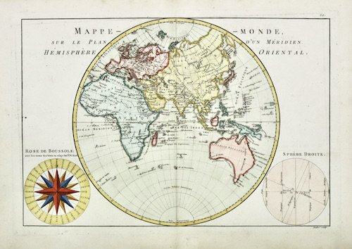 Mappe-Monde sur le plan d'un méridien.Hemisphere oriental. | Immagine principale
