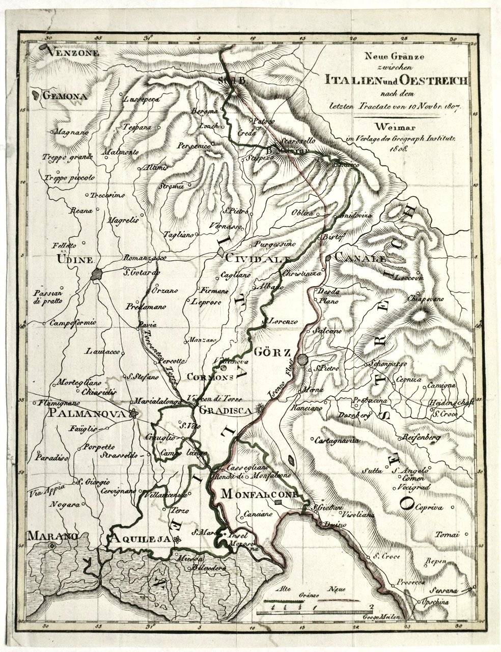 Neue Gränze zwischen Italien und Oestreich nach dem letzten Tractate … | Immagine principale