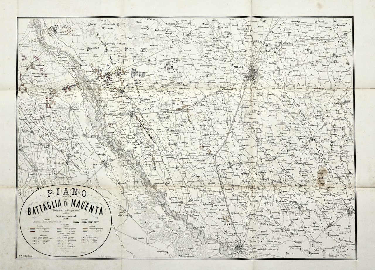 Piano della battaglia di Magenta evvenuta il 4 giugno 1859.