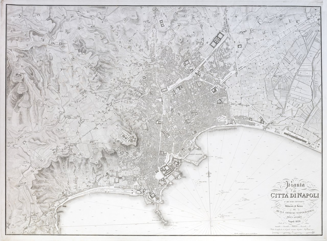 Pianta della città di Napoli e de suoi contorni delineata …