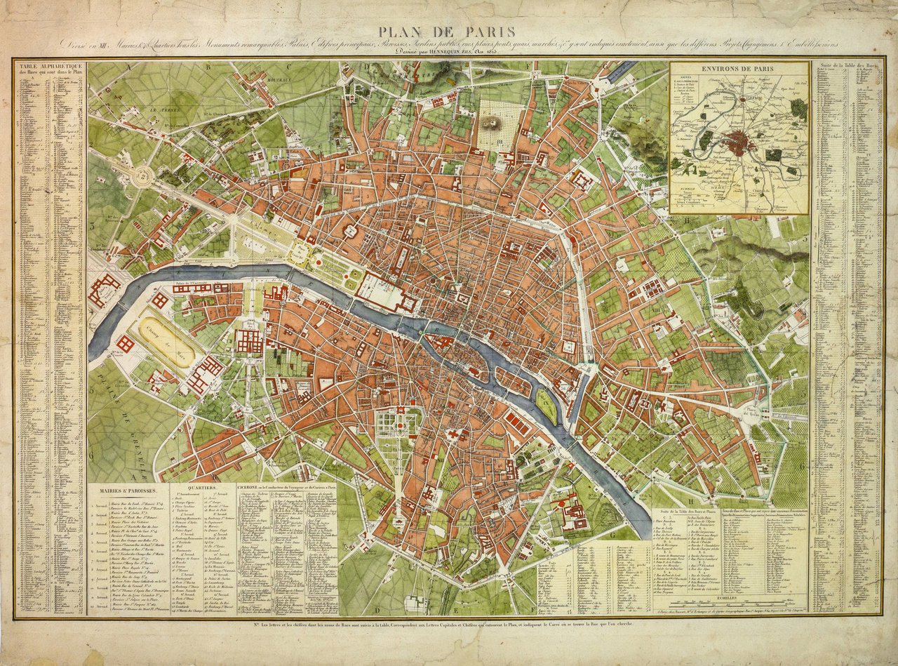 Plan de Paris divisé en XII Mairies et 48 Quartiers.
