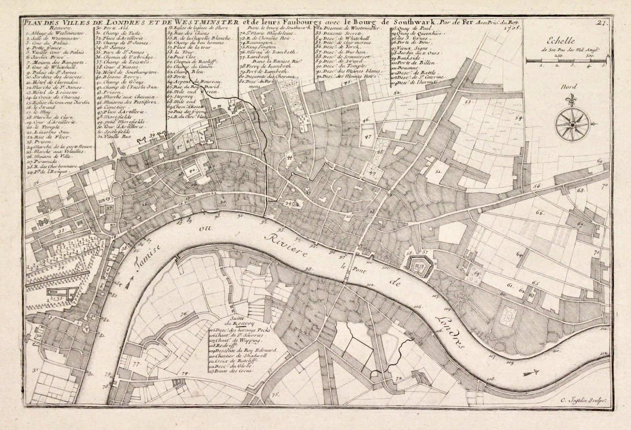 Plan des villes de Londres et de Westminster et de …
