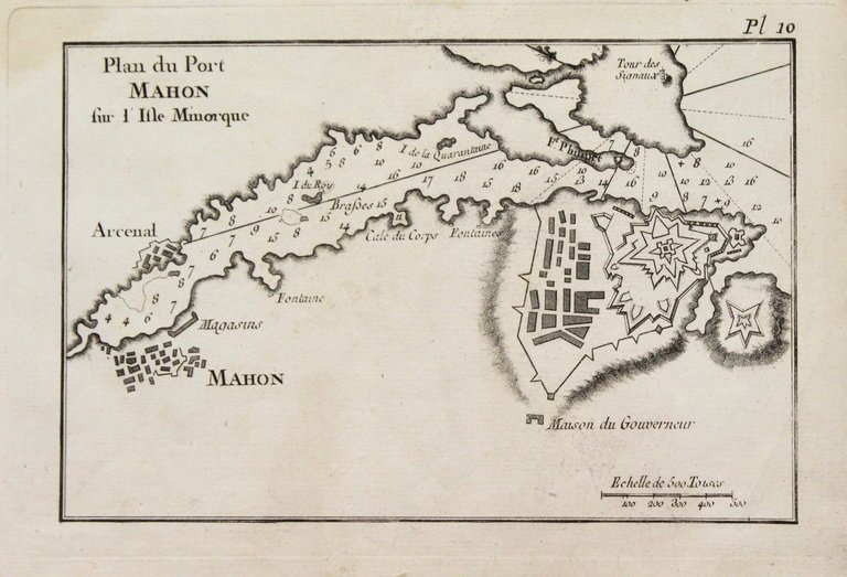 Plan du Port Mahon sur l'Isle Minorque