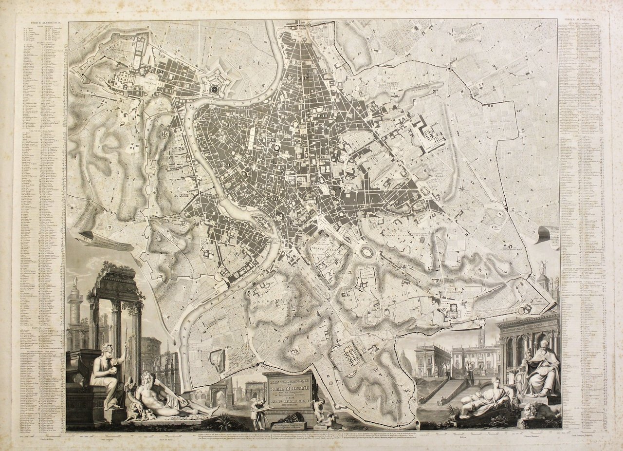 Plan topographique de Rome moderne avec les changemens et accroissemens …