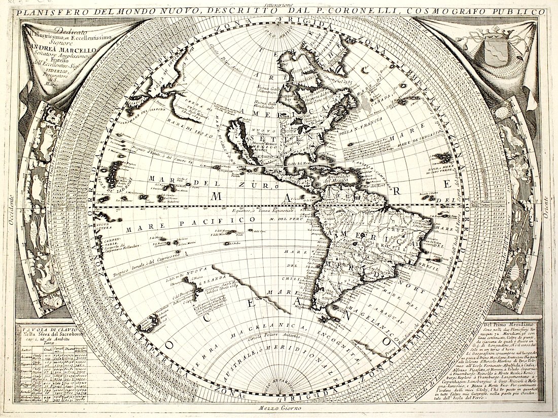 Planisfero del mondo nuovo descritto - Planisfero del mondo vecchio …