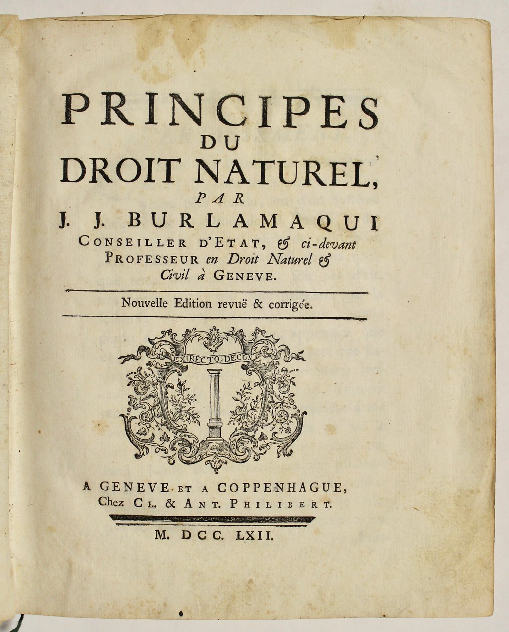 Principes du Droit Naturel par J.J. Burlamaqui.nouvelle edition revue & …