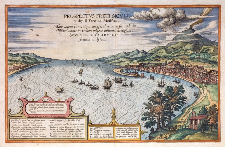 Prospectus Freti Siculi vulgo il Faro de Messina…Scyllae et Charybdis.