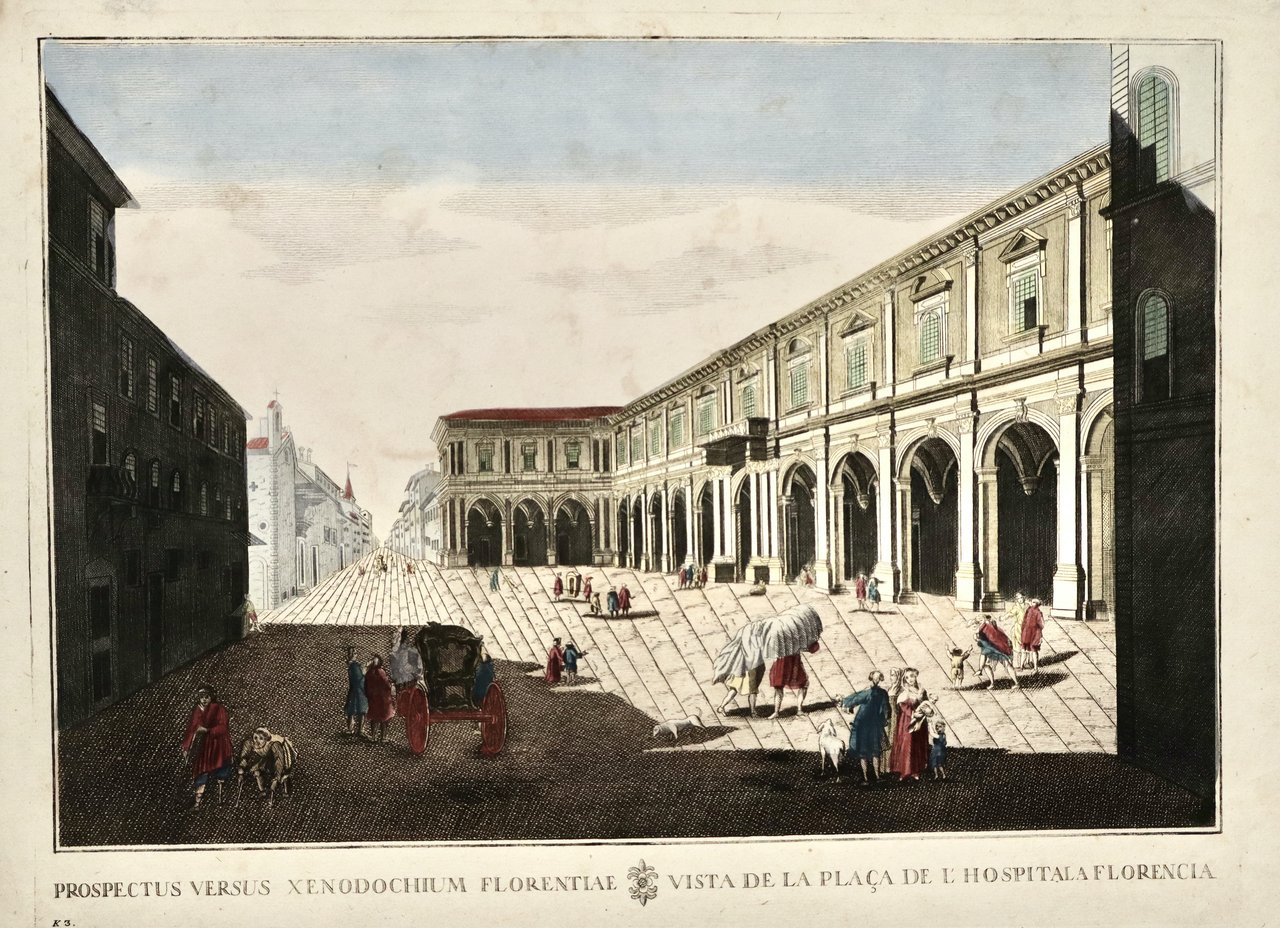 Prospectus versus xenodochium Florentiae - Vista de la Plaça de …
