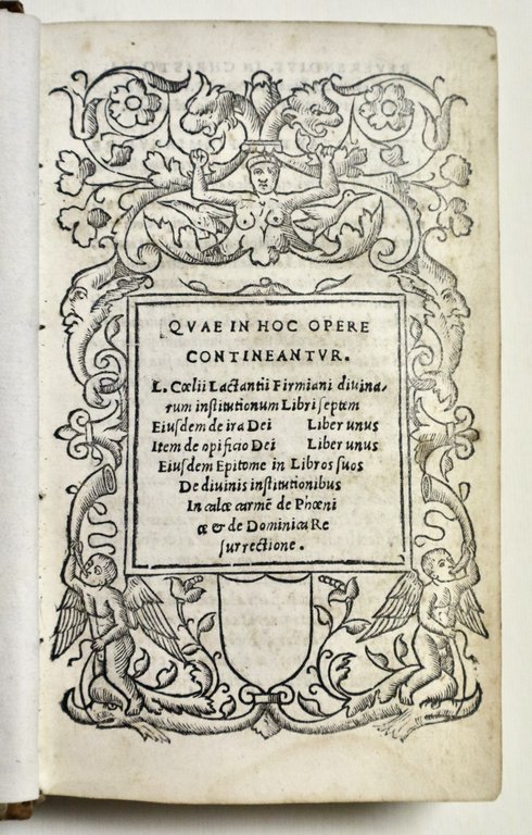 Quae in hoc. Opere contineantur. L. Coeli Lactantii Firmiani Divinarum … | Immagine Gallery 2