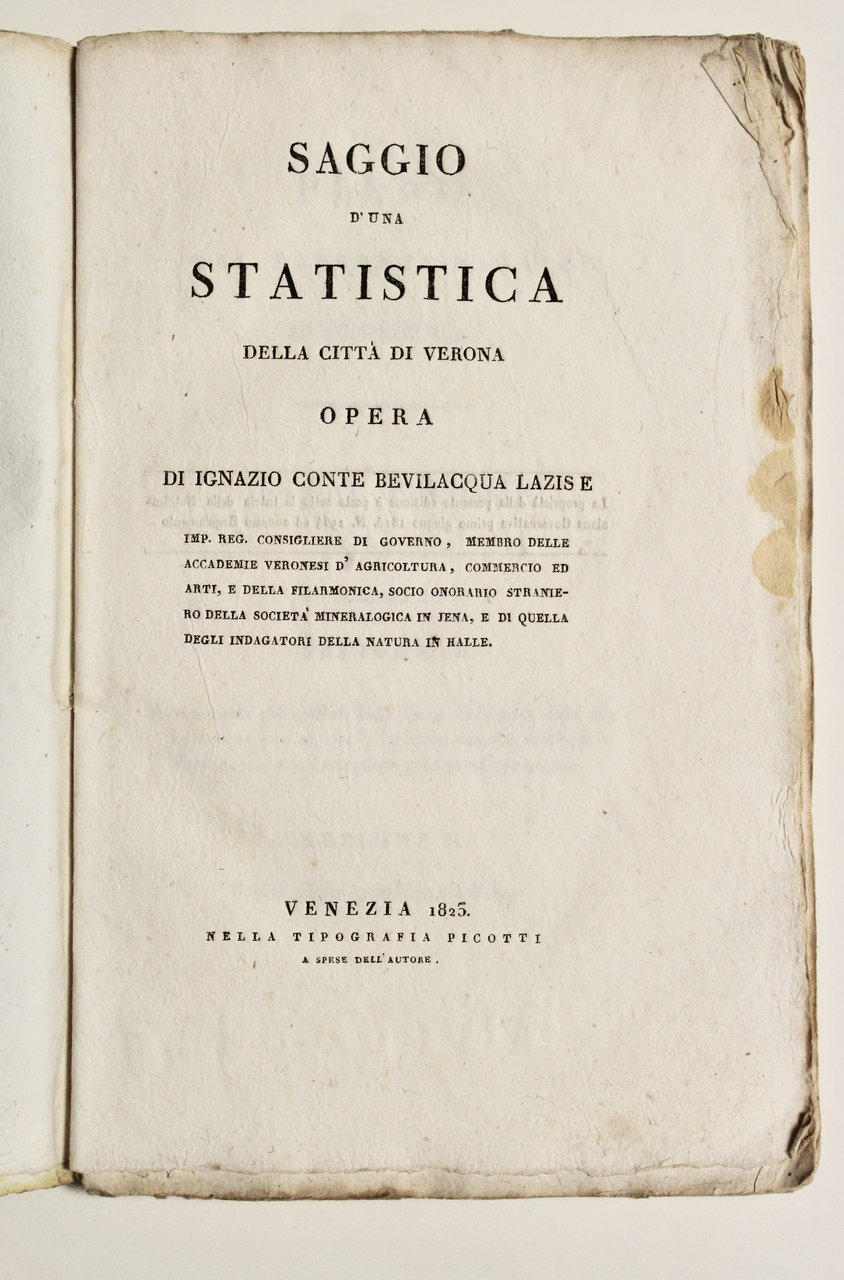 Saggio d'una statistica della città di Verona.