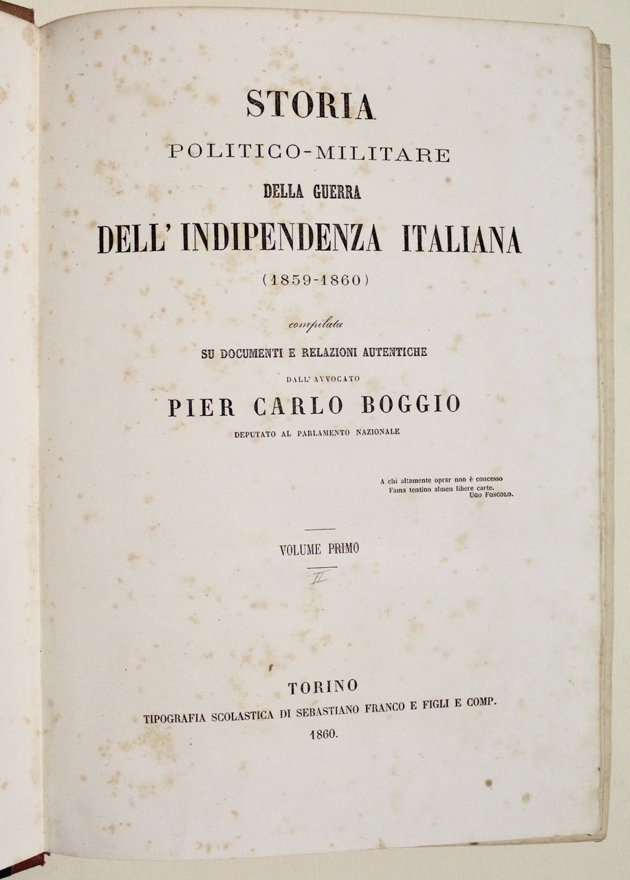 Storia politico-militare della guerra dell'Indipendenza italiana (1859-60) compilata su documenti …