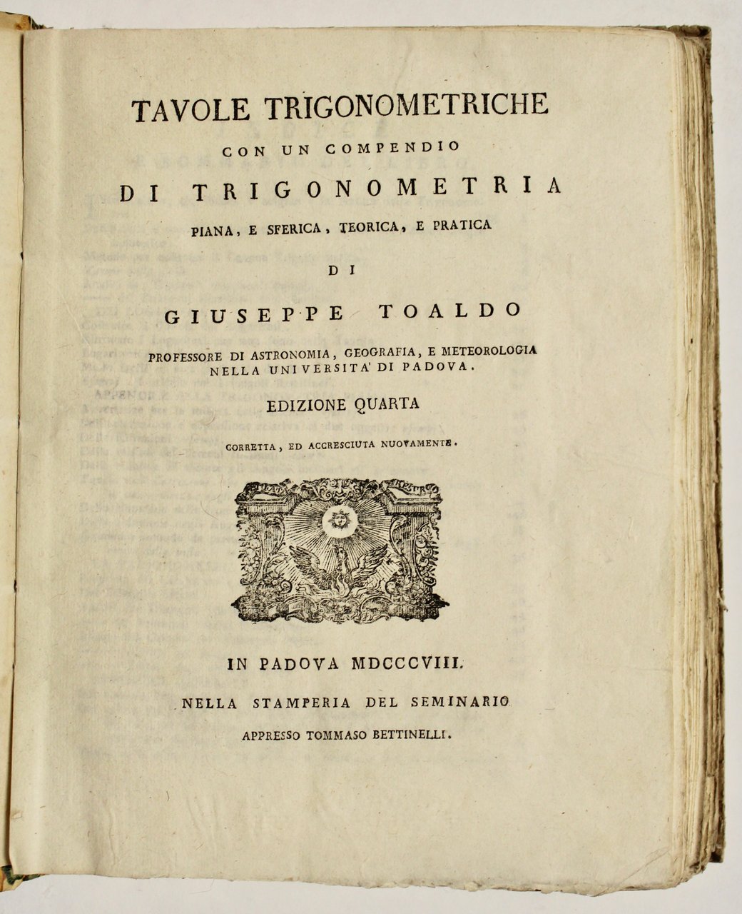 Tavole trigonometriche con un compendio di trigonometria piana e sferica, …