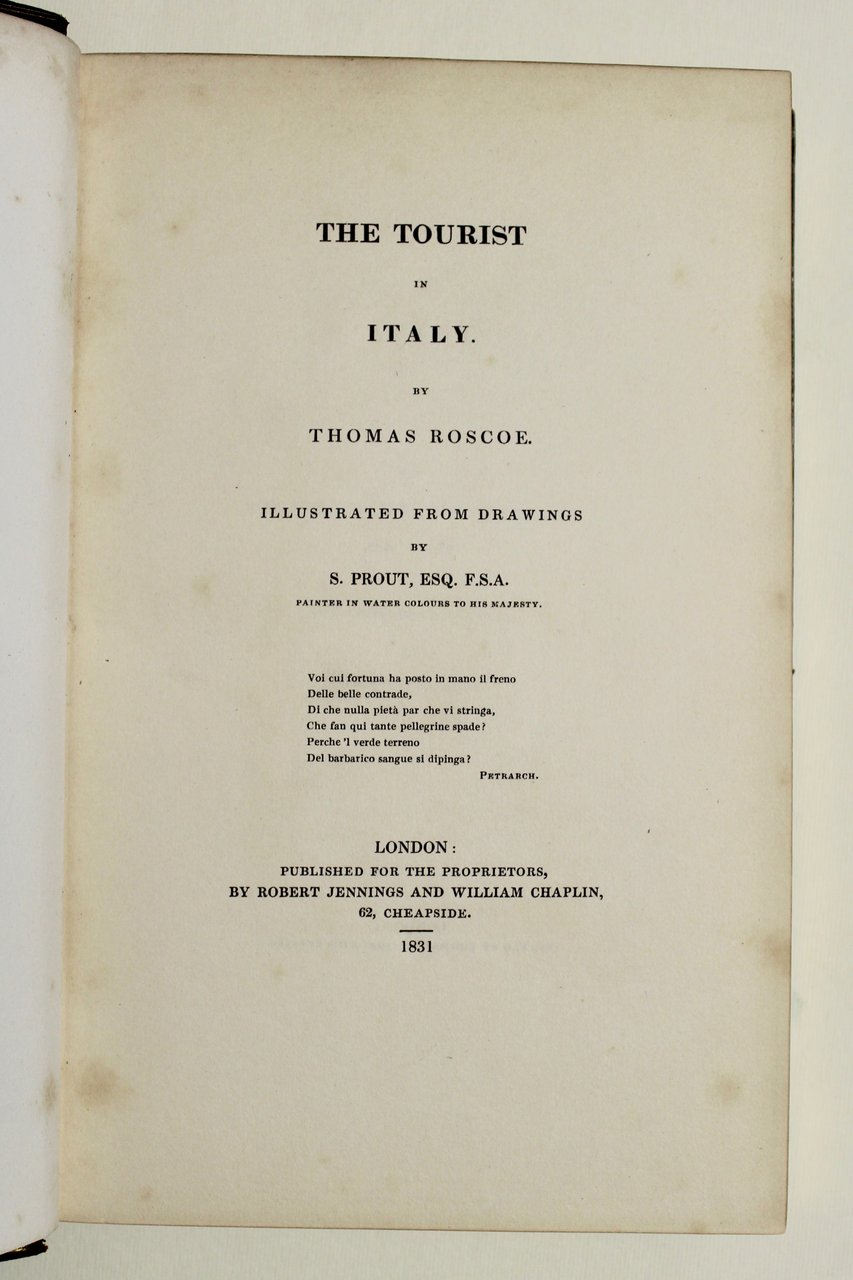 The tourist in Italy…illustrated from drawings by S. Prout