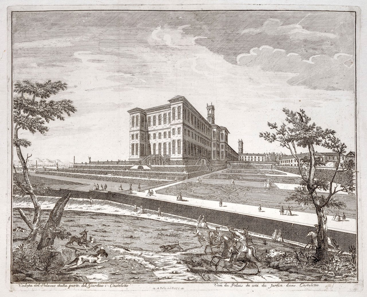 Veduta del Palazzo dalla parte del giardino in Castelletto