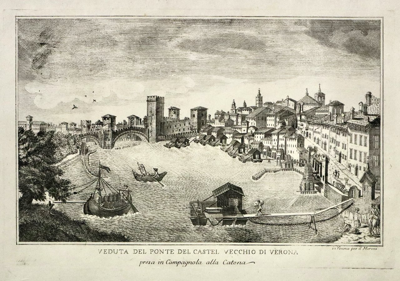 Veduta del ponte del Castel Vecchio di Verona presa in … | Immagine principale