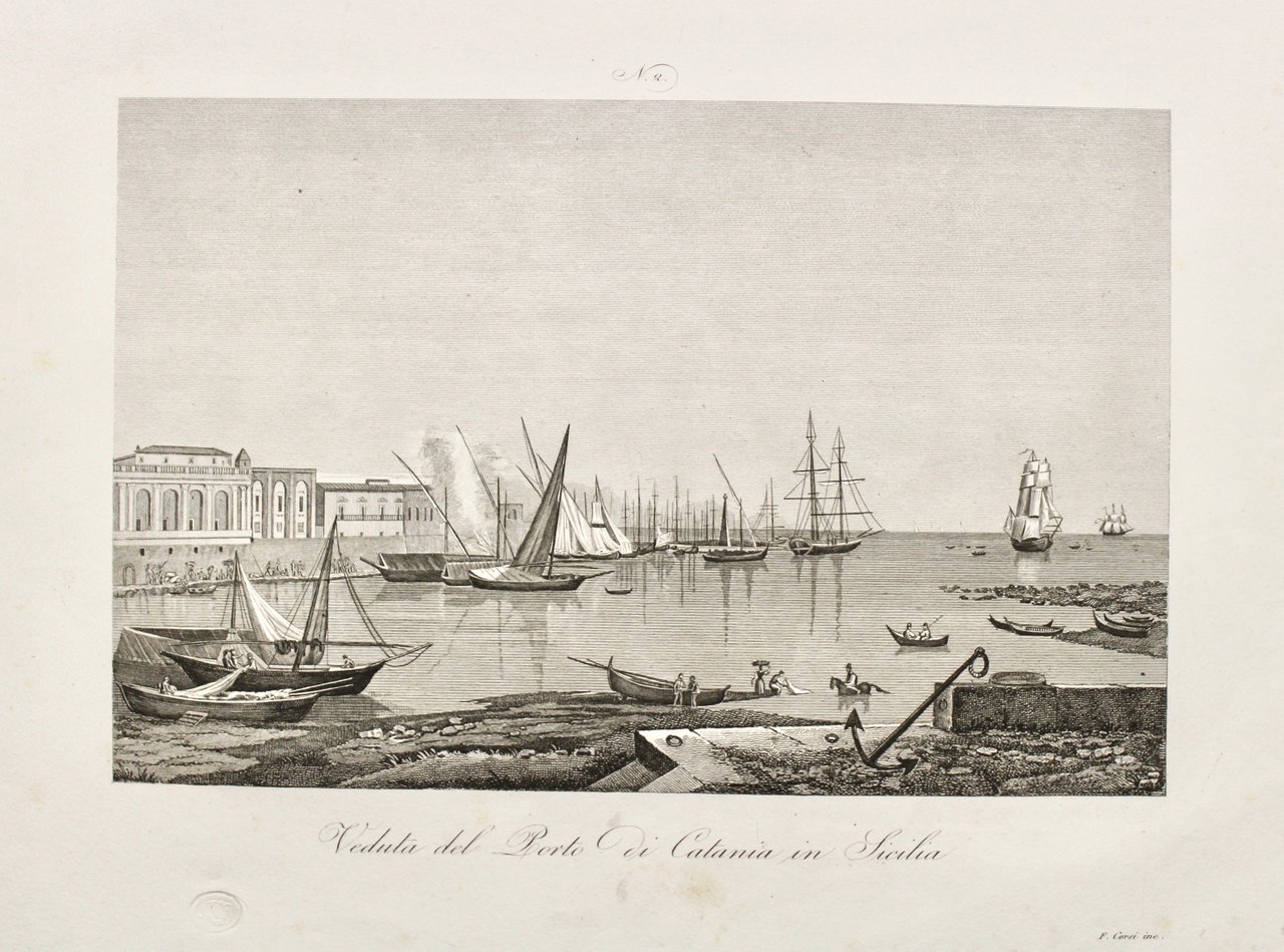 Veduta del porto di Catania in Sicilia