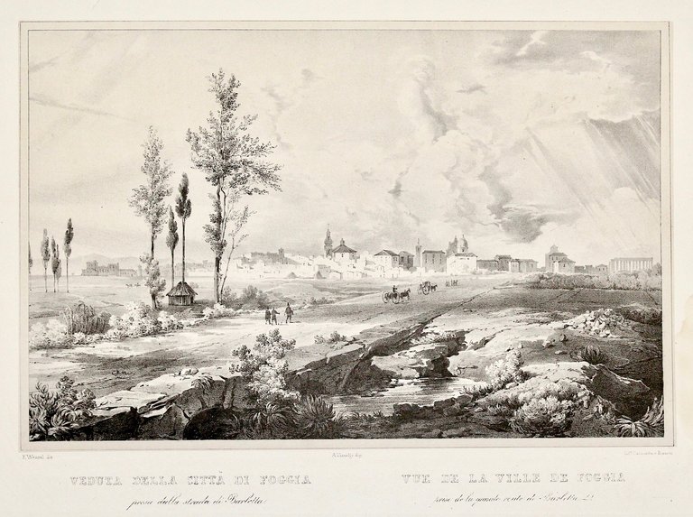 Veduta della città di Foggia presa dalla strada di Barletta.