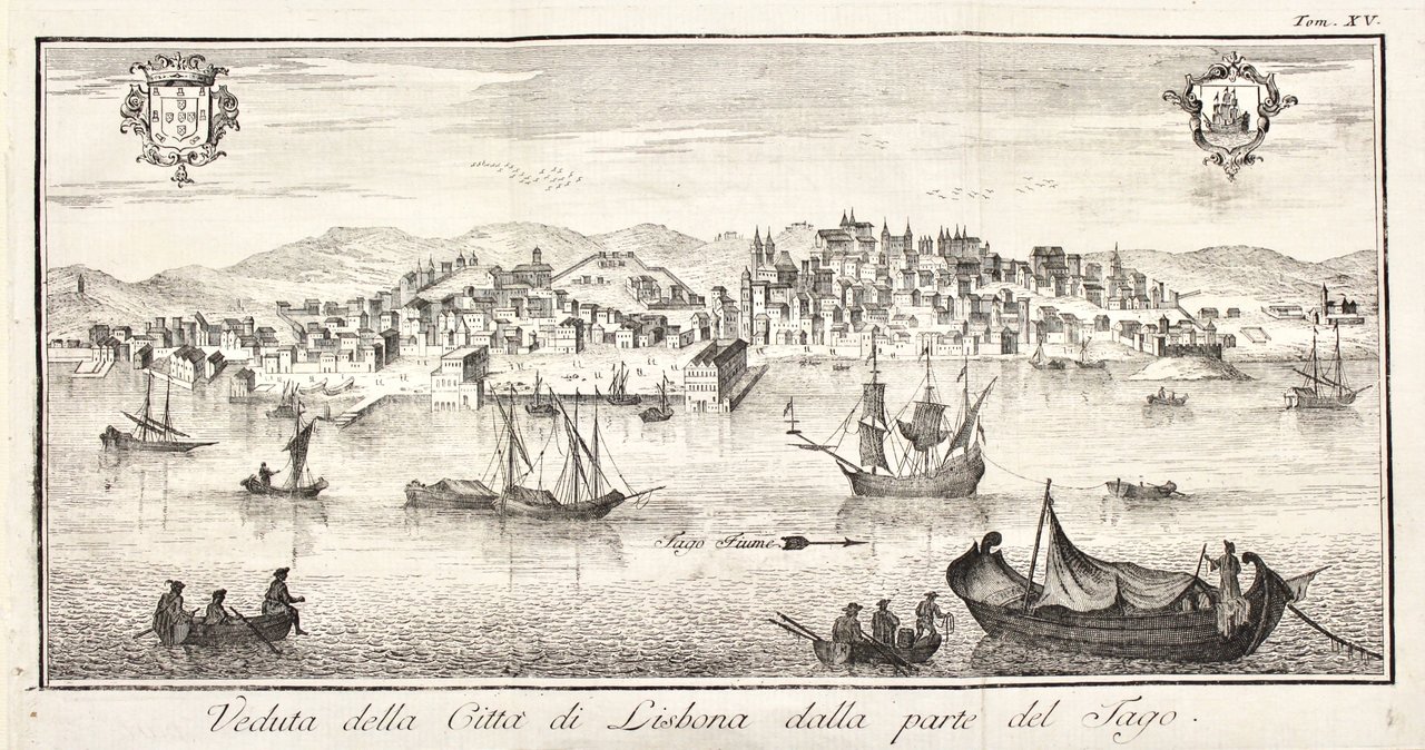 Veduta della città di Lisbona dalla parte del Tago