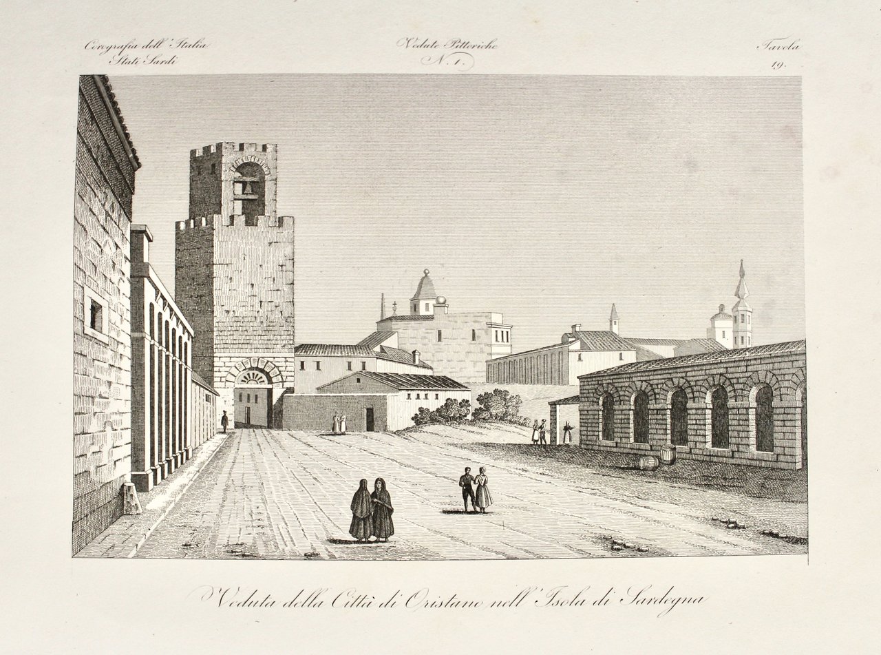 Veduta della città di Oristano nell'isola di Sardegna