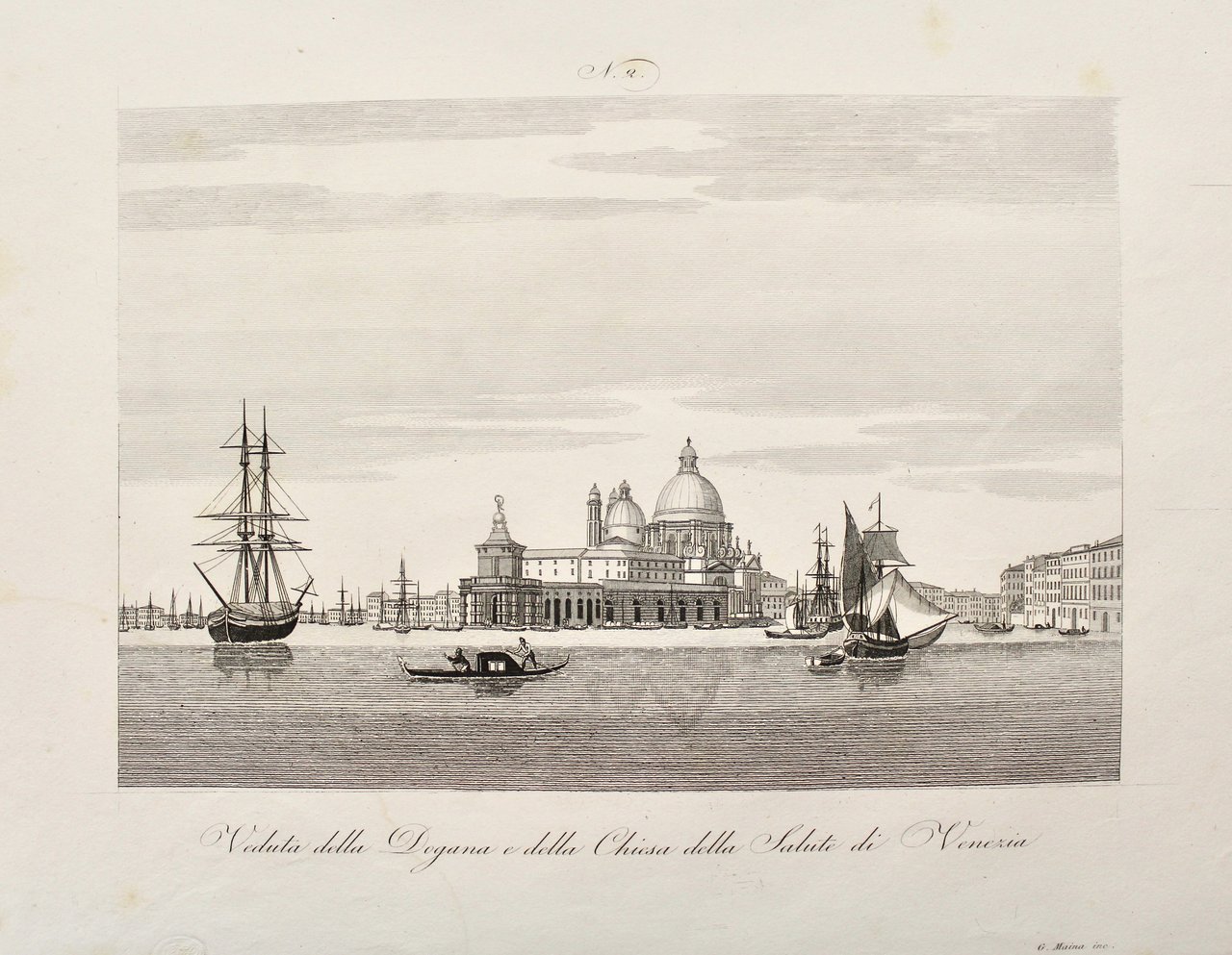 Veduta della Dogana e della Chiesa della Salute di Venezia