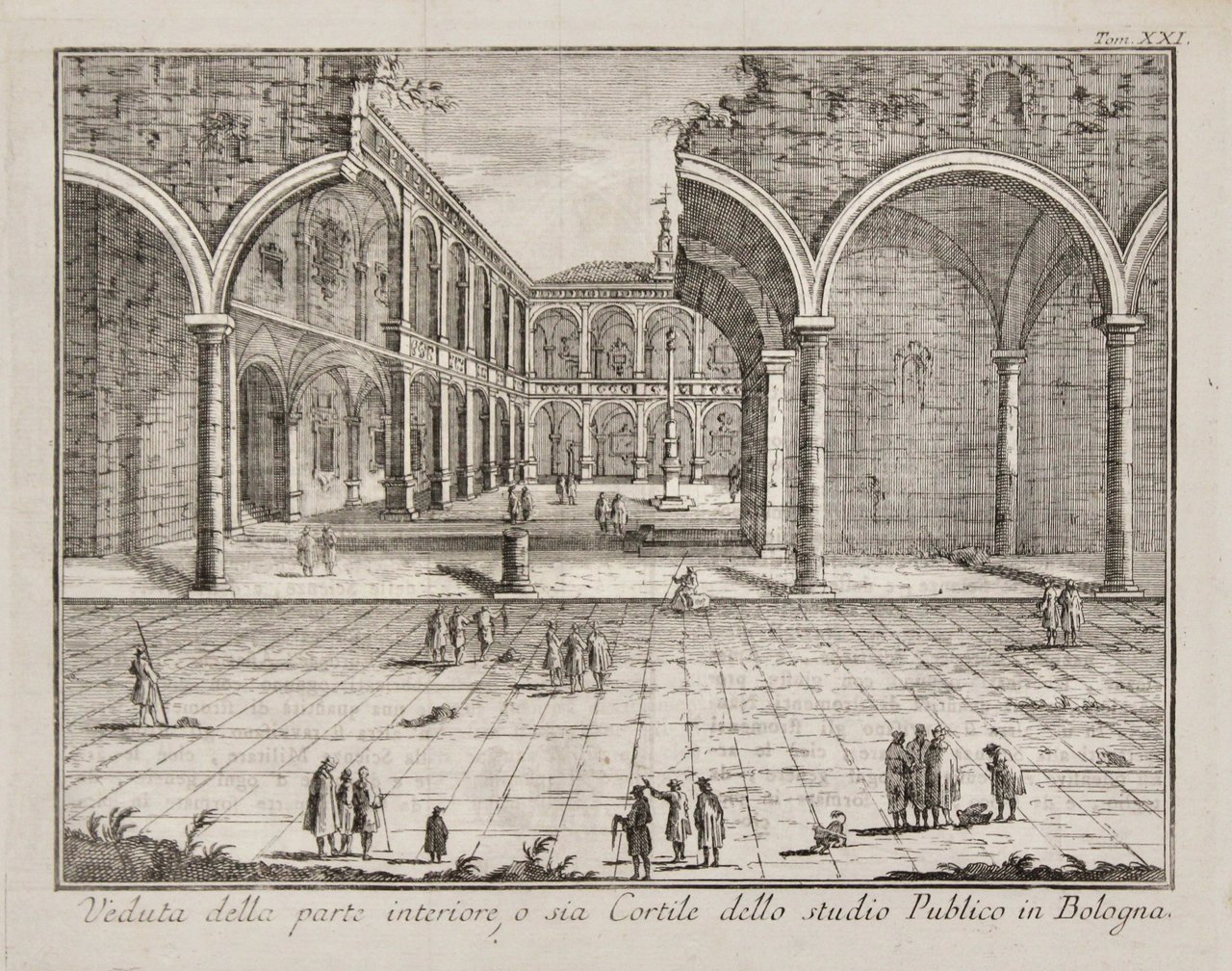 Veduta della parte interiore, o sia Cortile dello studio Publico … | Immagine principale