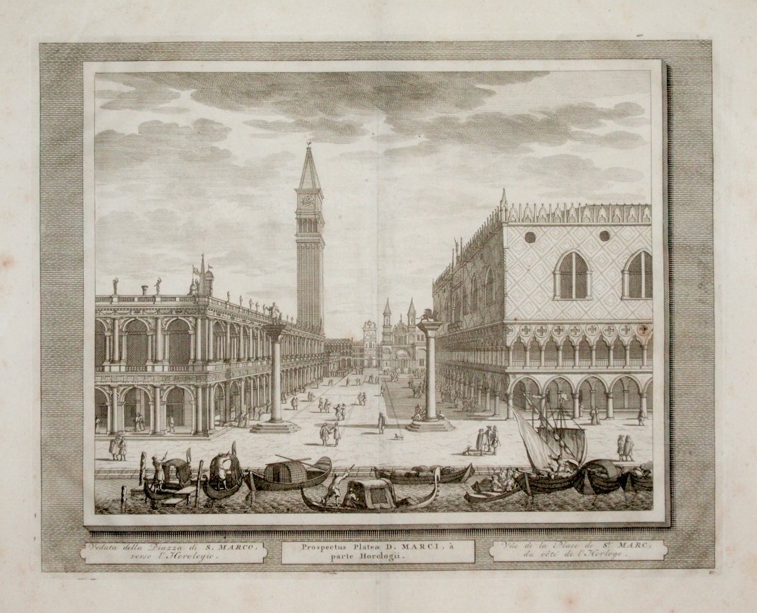 Veduta della Piazza di S. Marco, verso l'Horologio (titolo ripetuto …