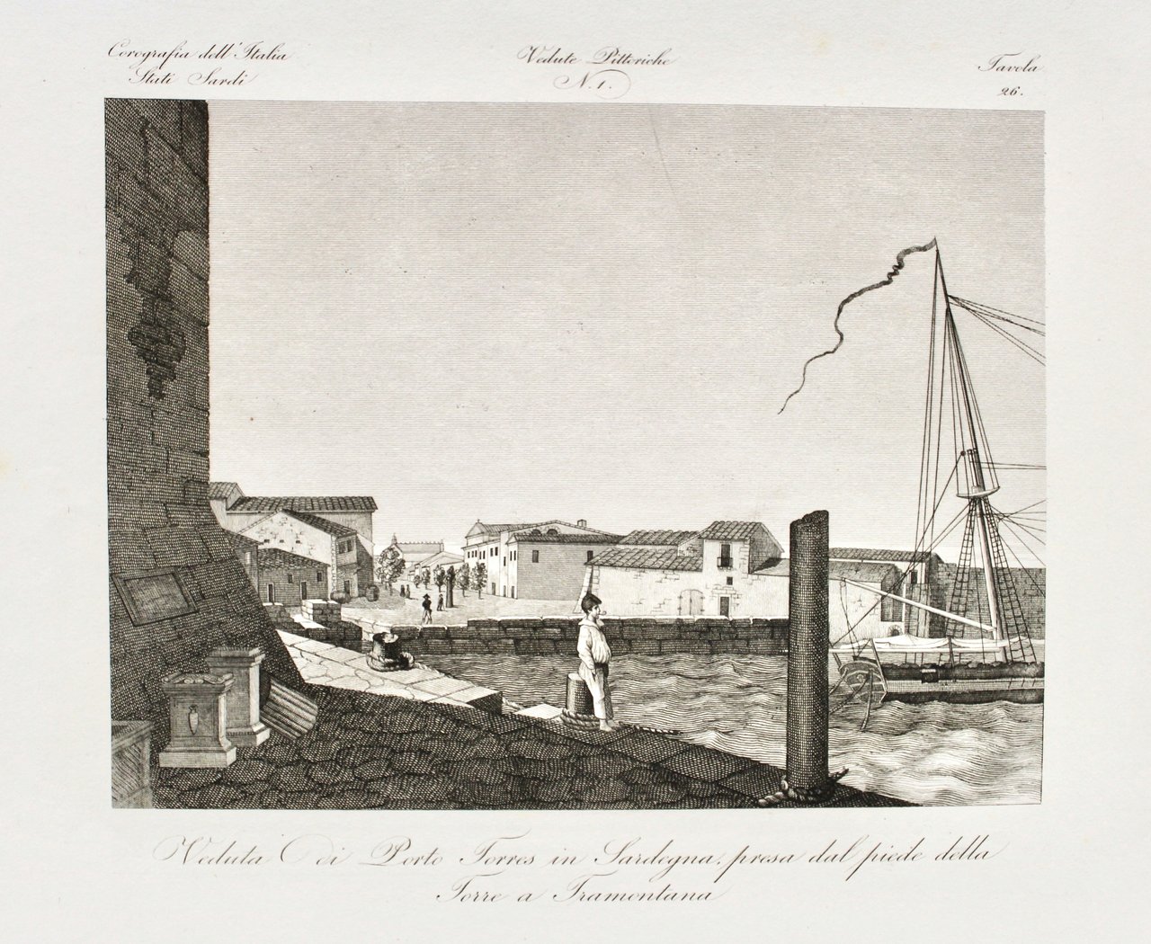 Veduta di Porto Torres in Sardegna presa dal piede della …