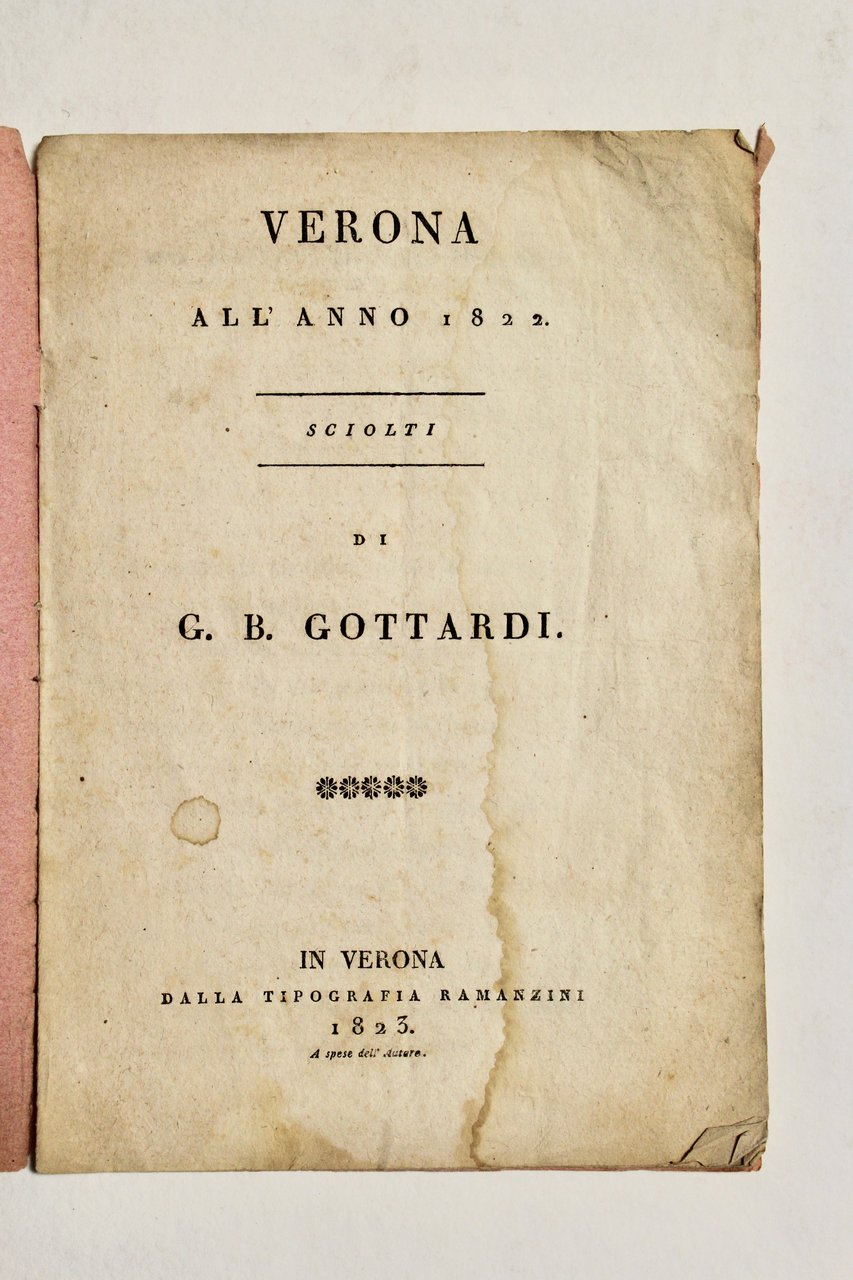 Verona all'anno 1822. Sciolti