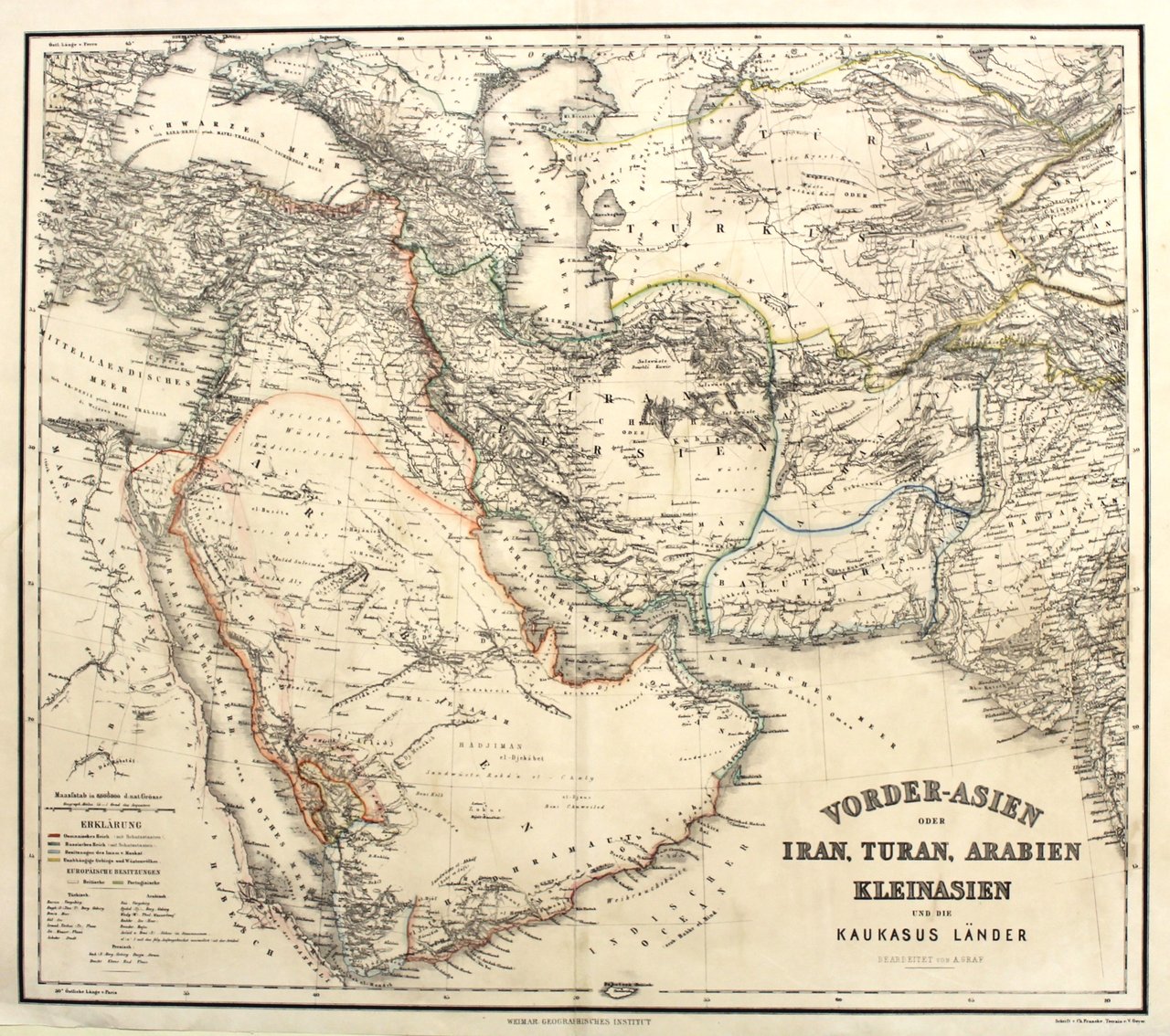 Vorder-Asien oder Iran, Turan, Arabien und die Kaukasus Länder.