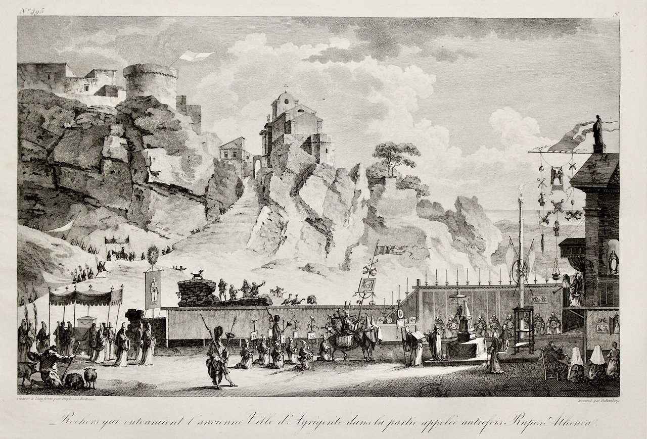 Vue des Rochers qui entouroiens l'ancienne Ville d'Agrigente