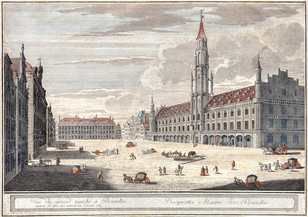 Vue du Grand Marché à Bruxelles capitale du pais-bas autrichien …