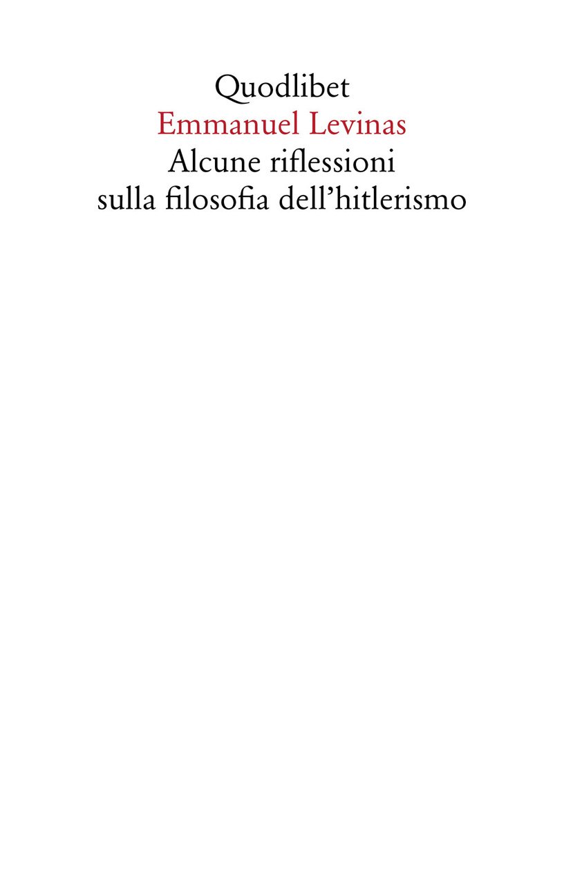 Alcune riflessioni sulla filosofia dell'hitlerismo